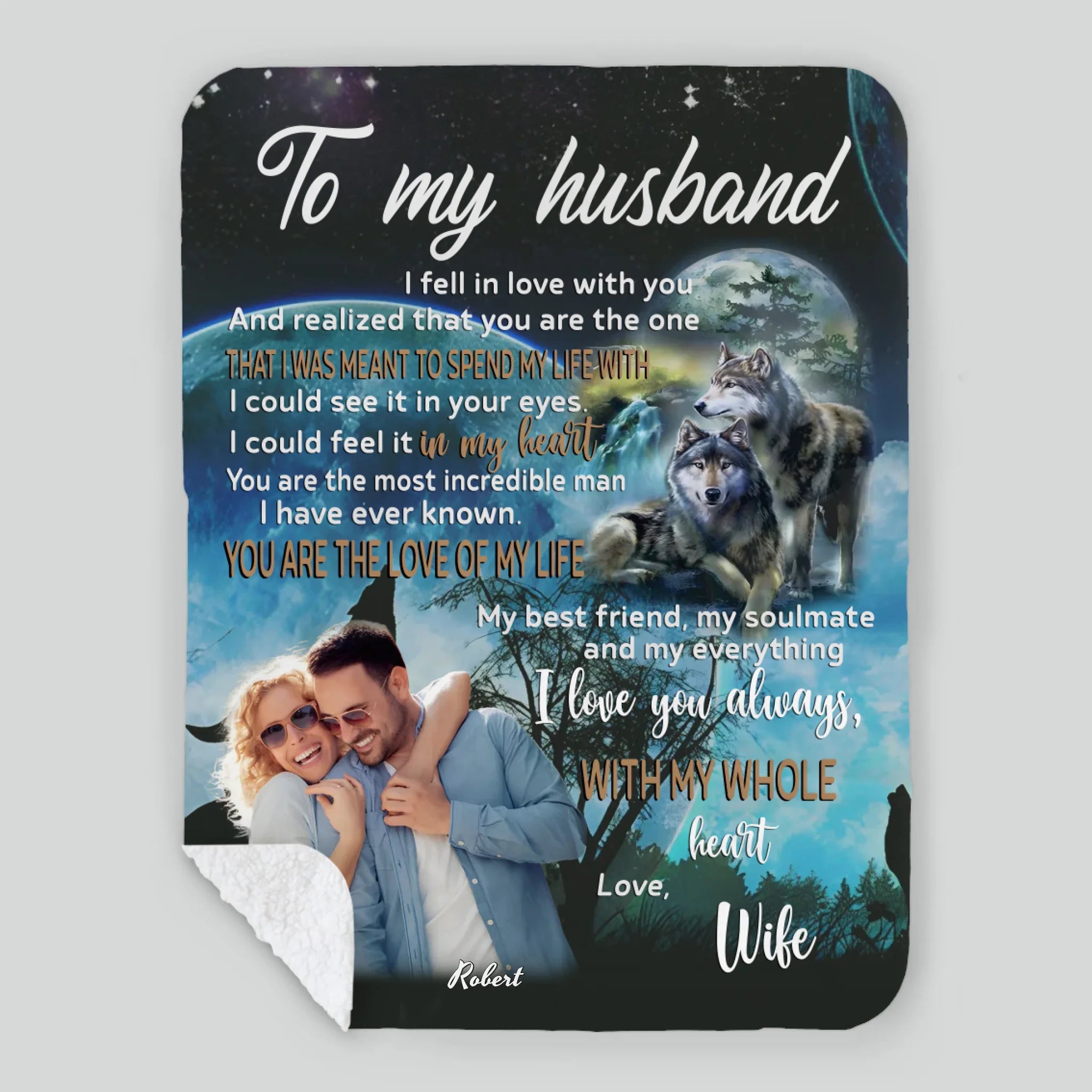 To My Husband – Custom Blanket with Name & Loving Words - 89Prints