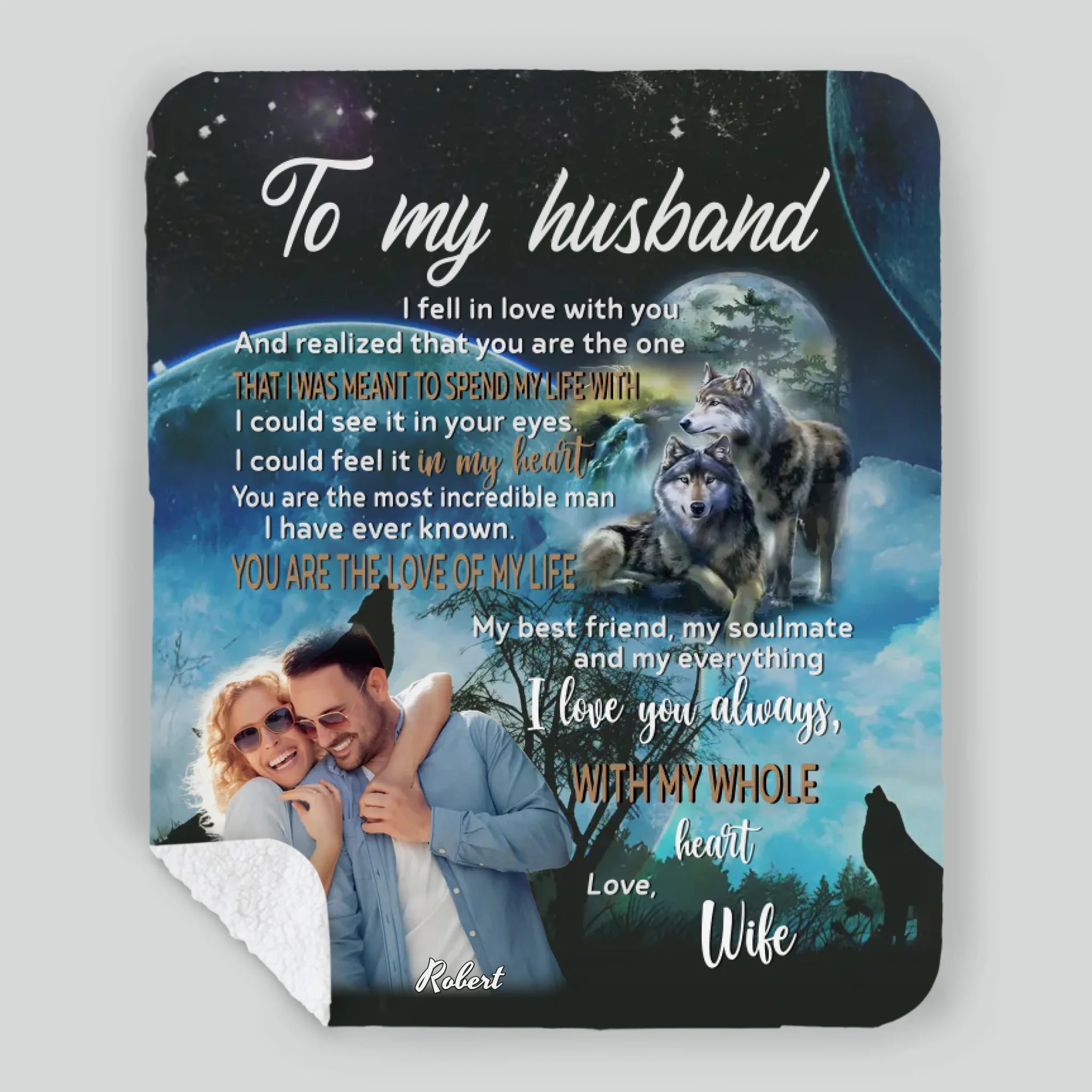 To My Husband – Custom Blanket with Name & Loving Words - 89Prints