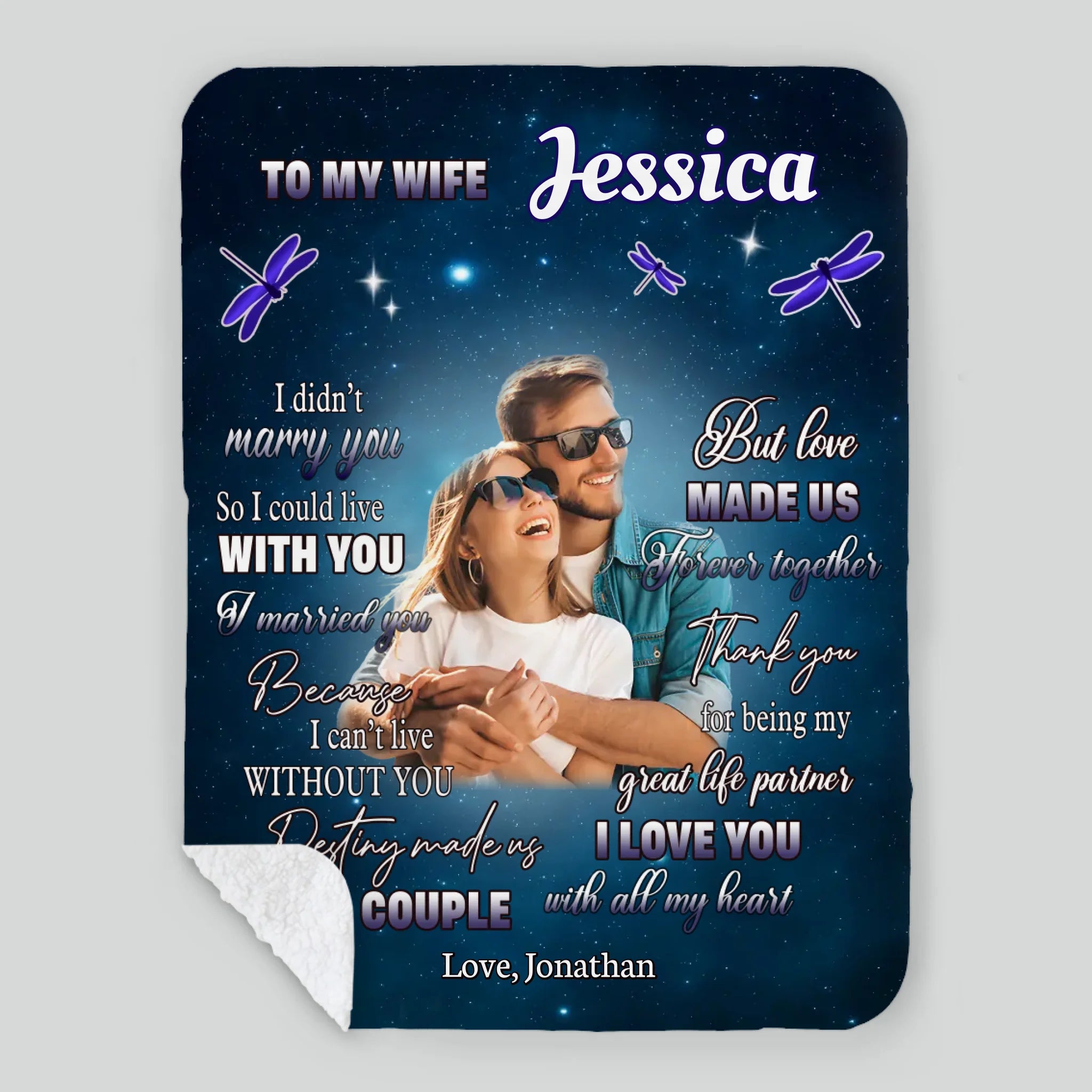 To My Beloved Wife – Personalized Blanket with Name & Message - 89Prints
