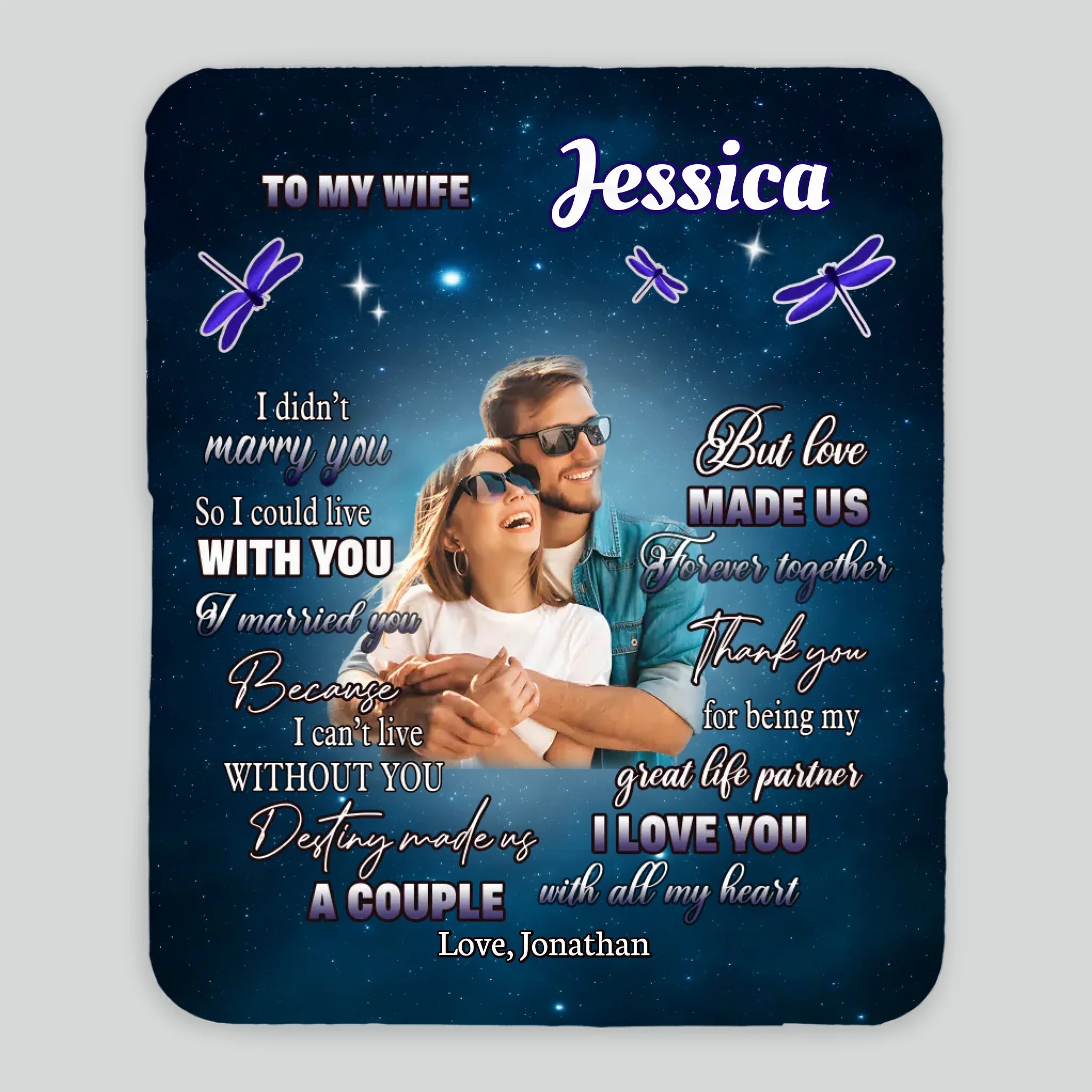 To My Beloved Wife – Personalized Blanket with Name & Message - 89Prints
