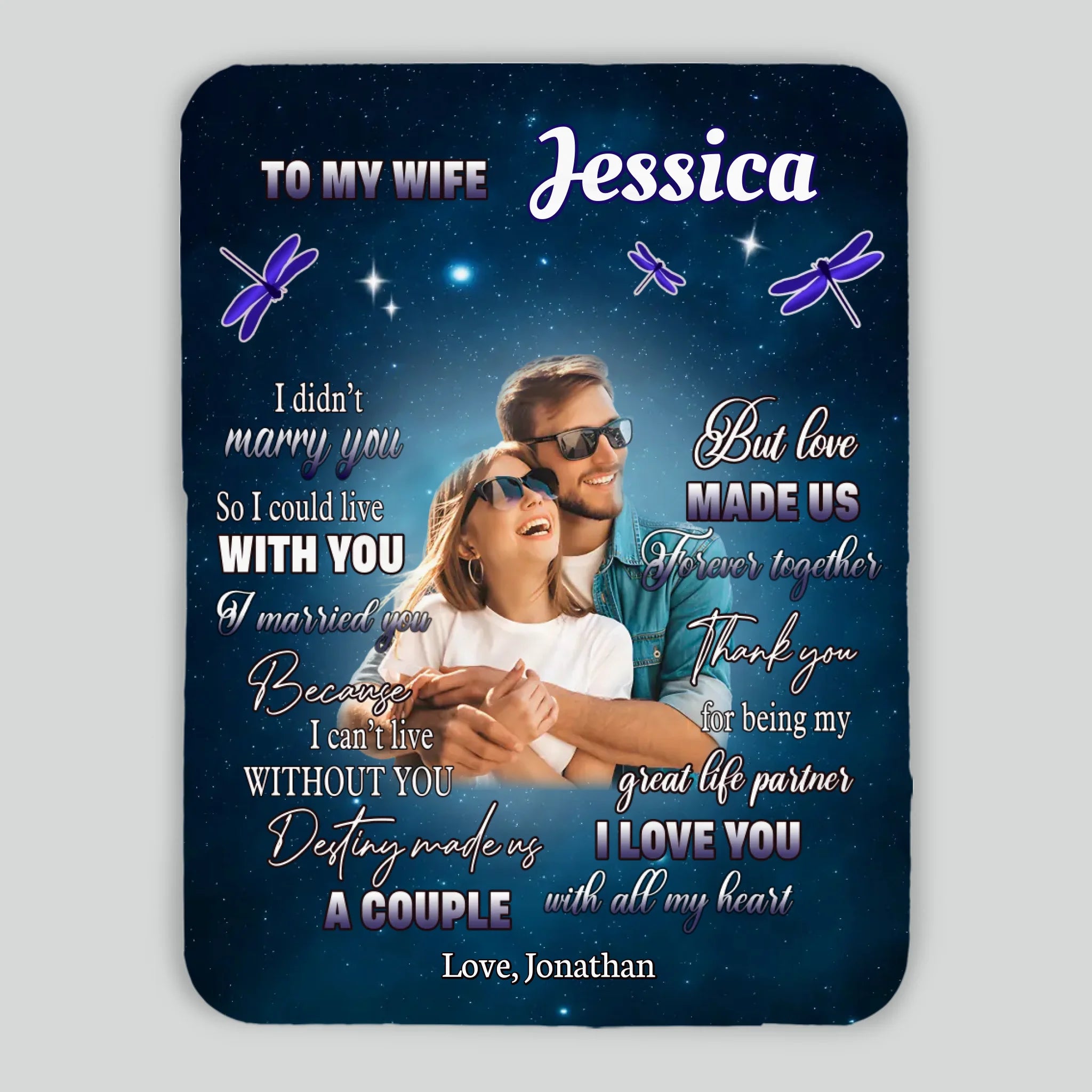 To My Beloved Wife – Personalized Blanket with Name & Message - 89Prints