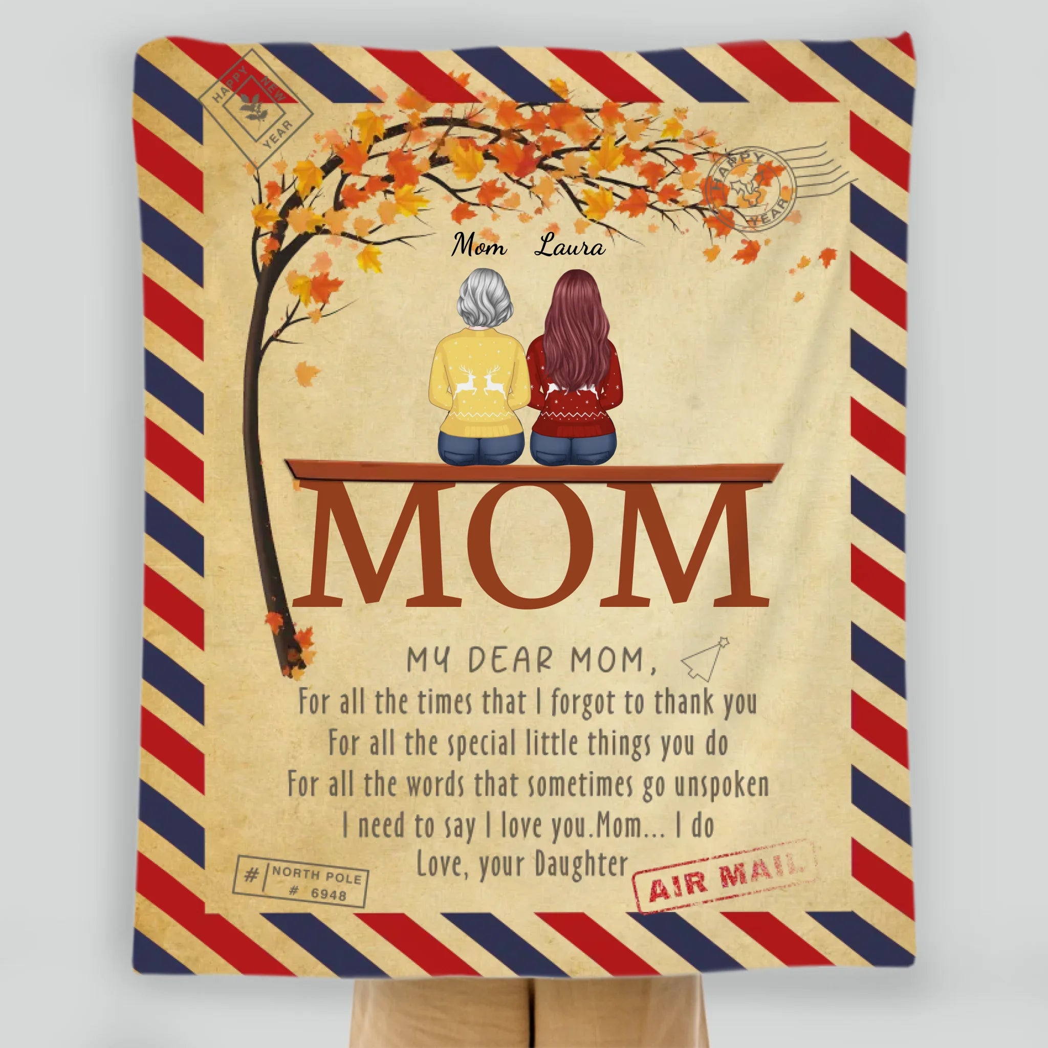 Personalized Memorial Blanket – My Dear Mom Tribute with Custom Name - 89Prints