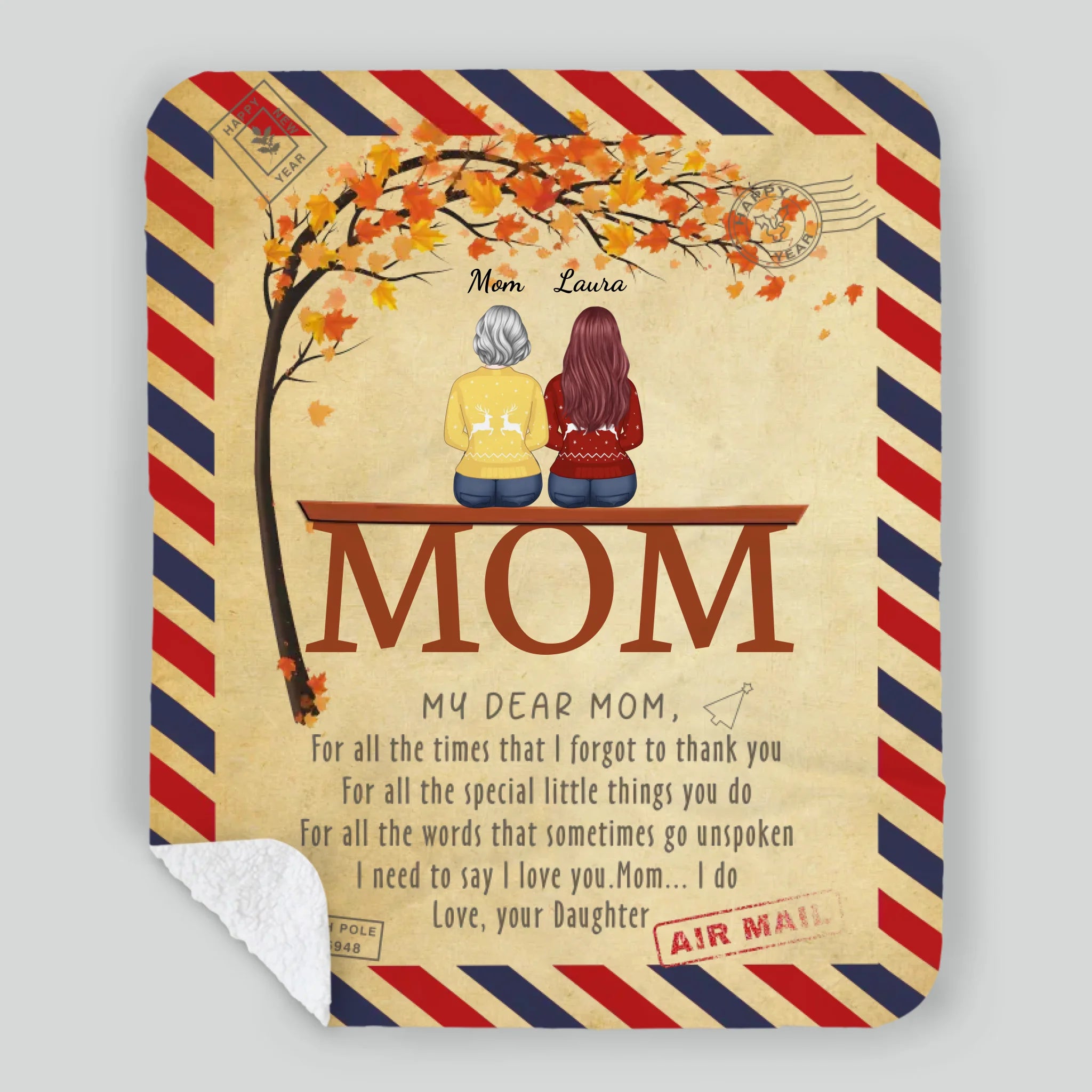 Personalized Memorial Blanket – My Dear Mom Tribute with Custom Name - 89Prints