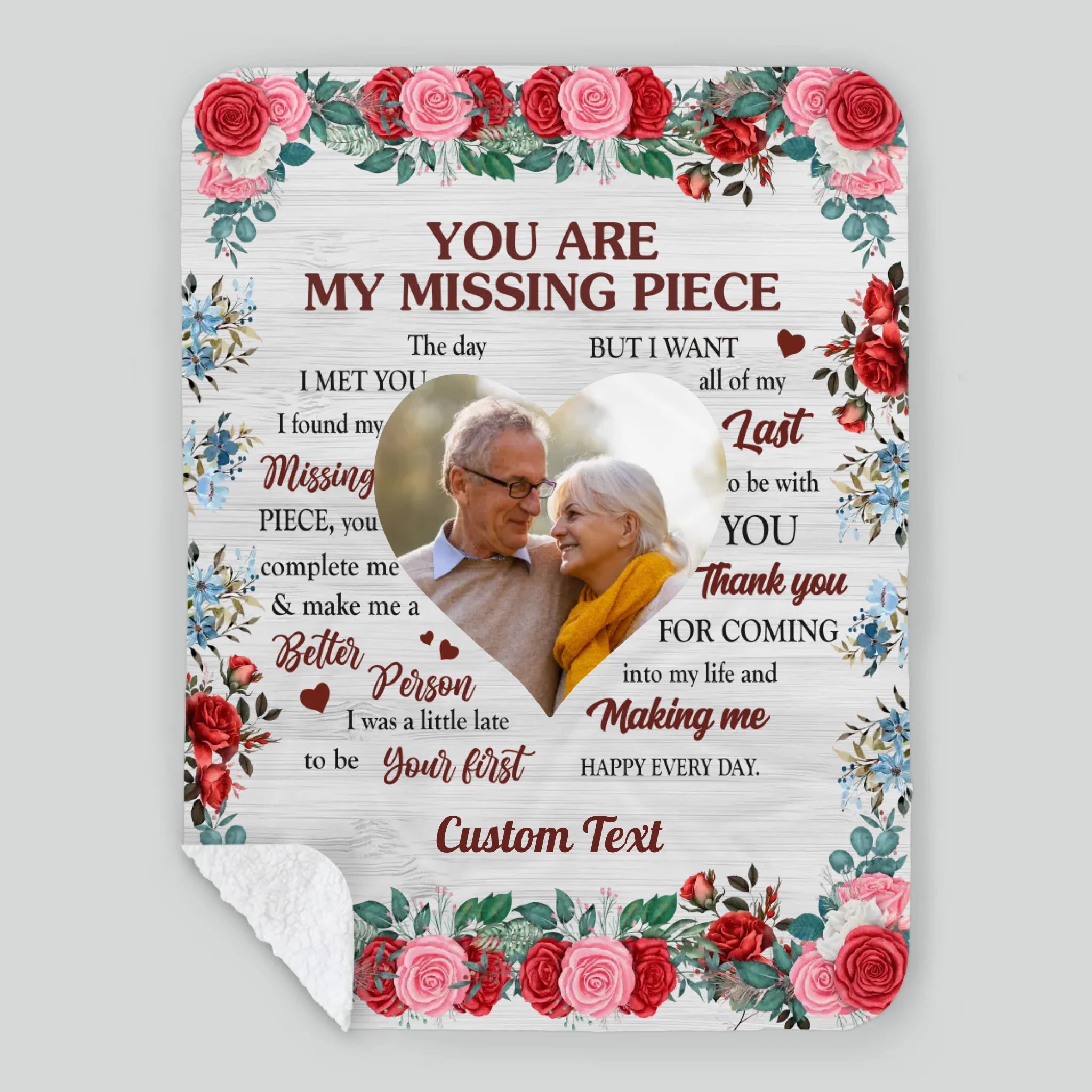 Personalized Husband & Wife Blanket – “You Are My Missing Piece” with Names - 89Prints