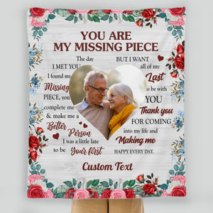 Personalized Husband & Wife Blanket – “You Are My Missing Piece” with Names - 89Prints