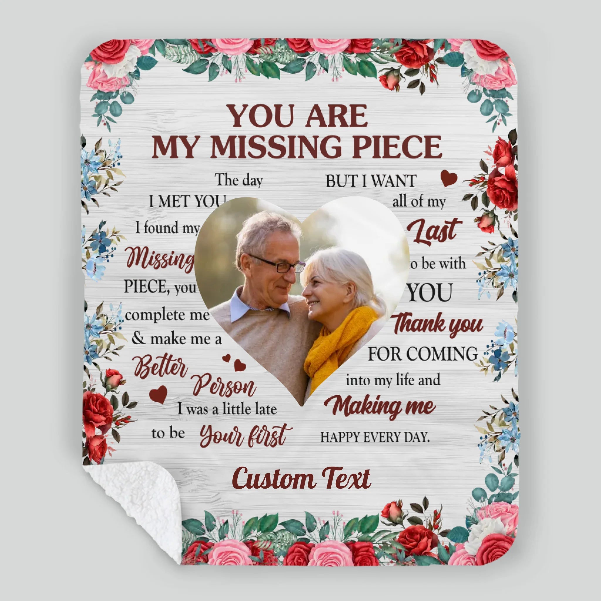 Personalized Husband & Wife Blanket – “You Are My Missing Piece” with Names - 89Prints