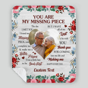 Personalized Husband & Wife Blanket – “You Are My Missing Piece” with Names - 89Prints