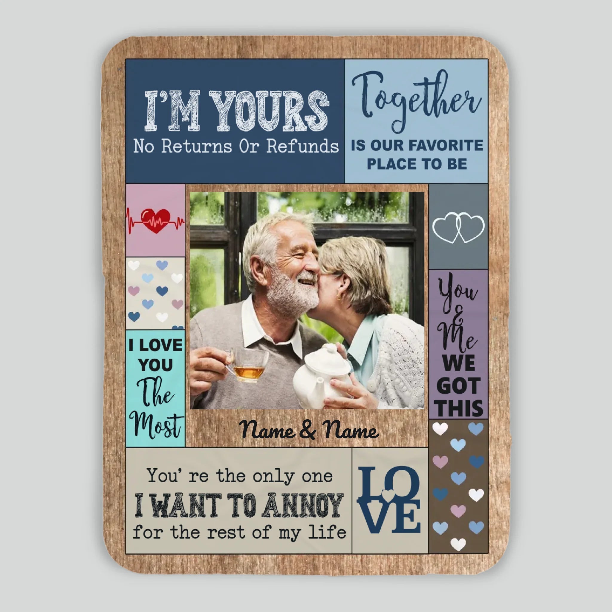 Personalized Husband & Wife Blanket – Together is Our Favorite Place to Be - 89Prints