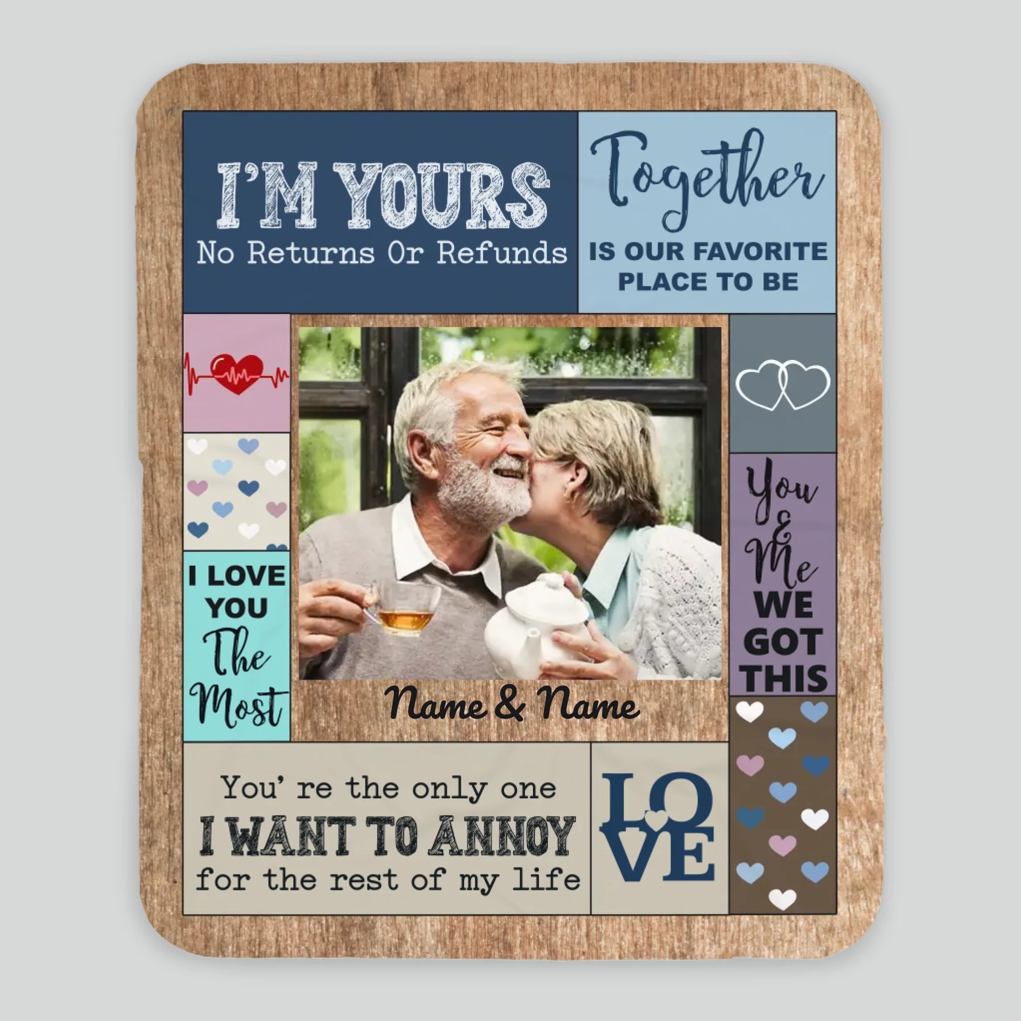 Personalized Husband & Wife Blanket – Together is Our Favorite Place to Be - 89Prints