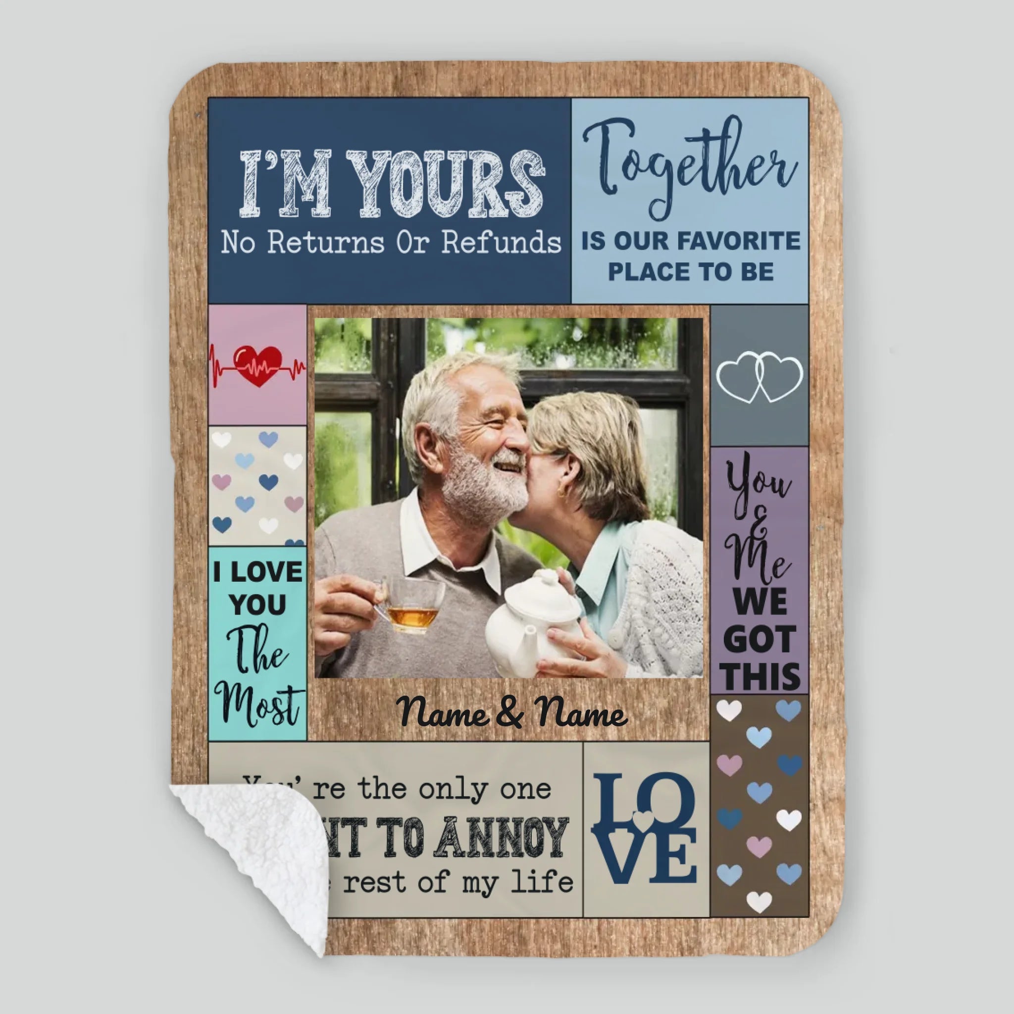 Personalized Husband & Wife Blanket – Together is Our Favorite Place to Be - 89Prints