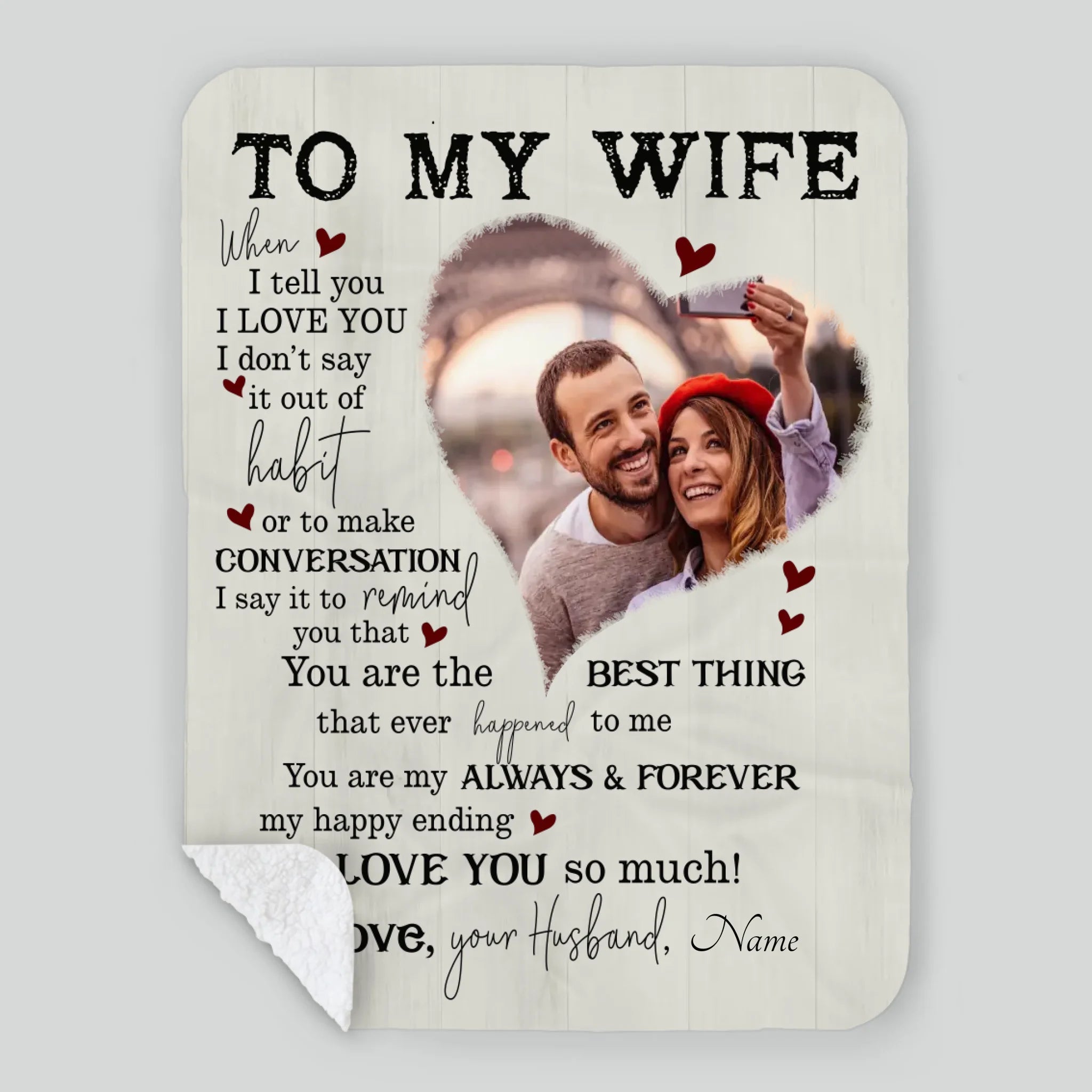 Personalized Wife Blanket – The Final Piece That Completes My Heart - 89Prints