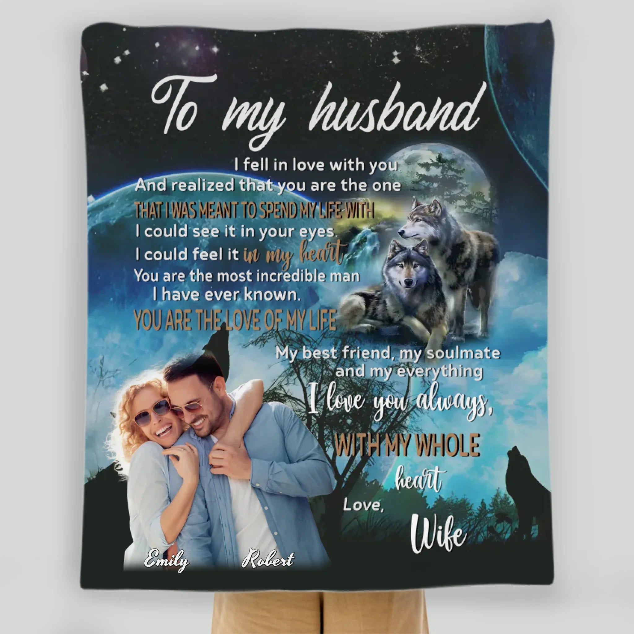 To My Husband – Custom Blanket with Name & Loving Words - 89Prints