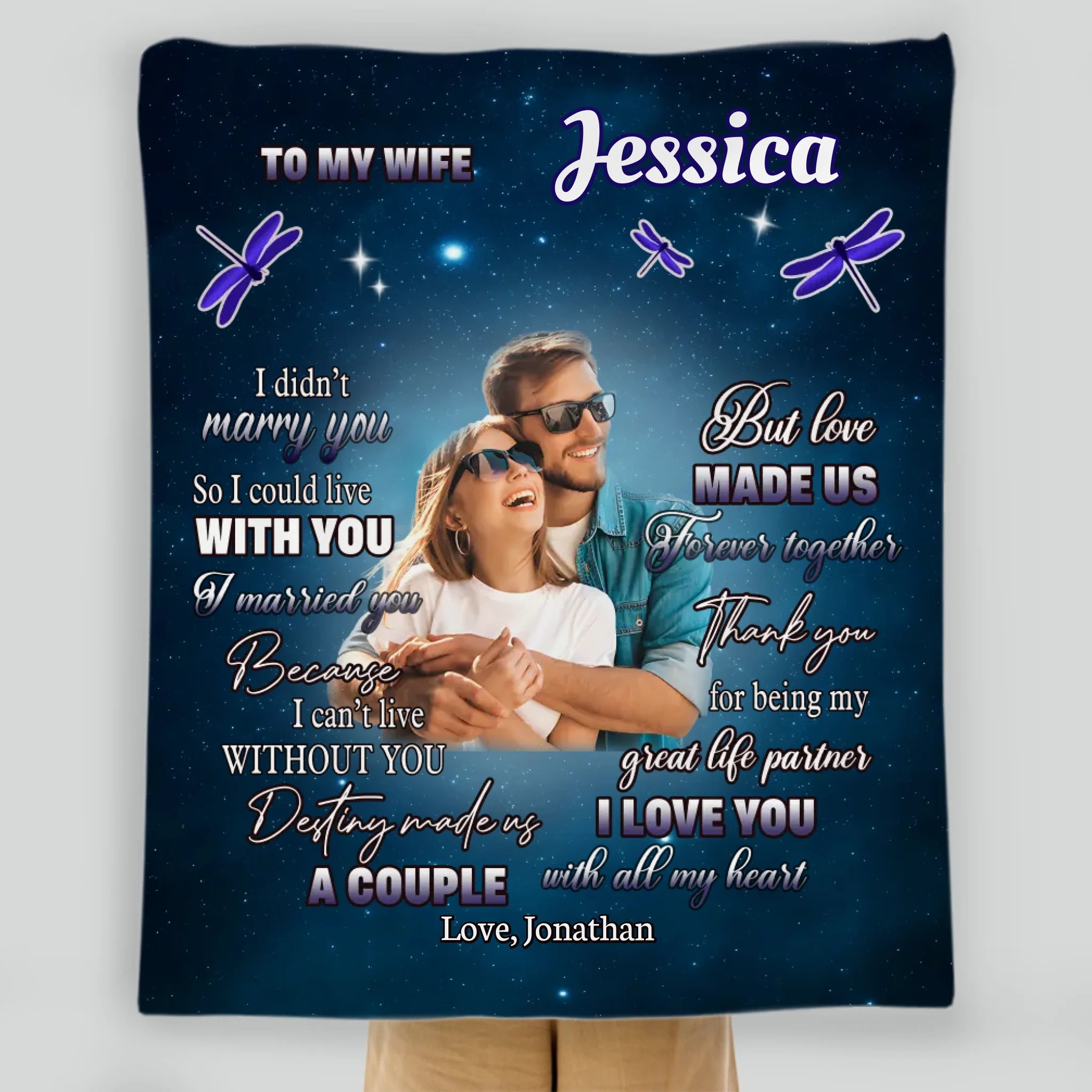 To My Beloved Wife – Personalized Blanket with Name & Message - 89Prints