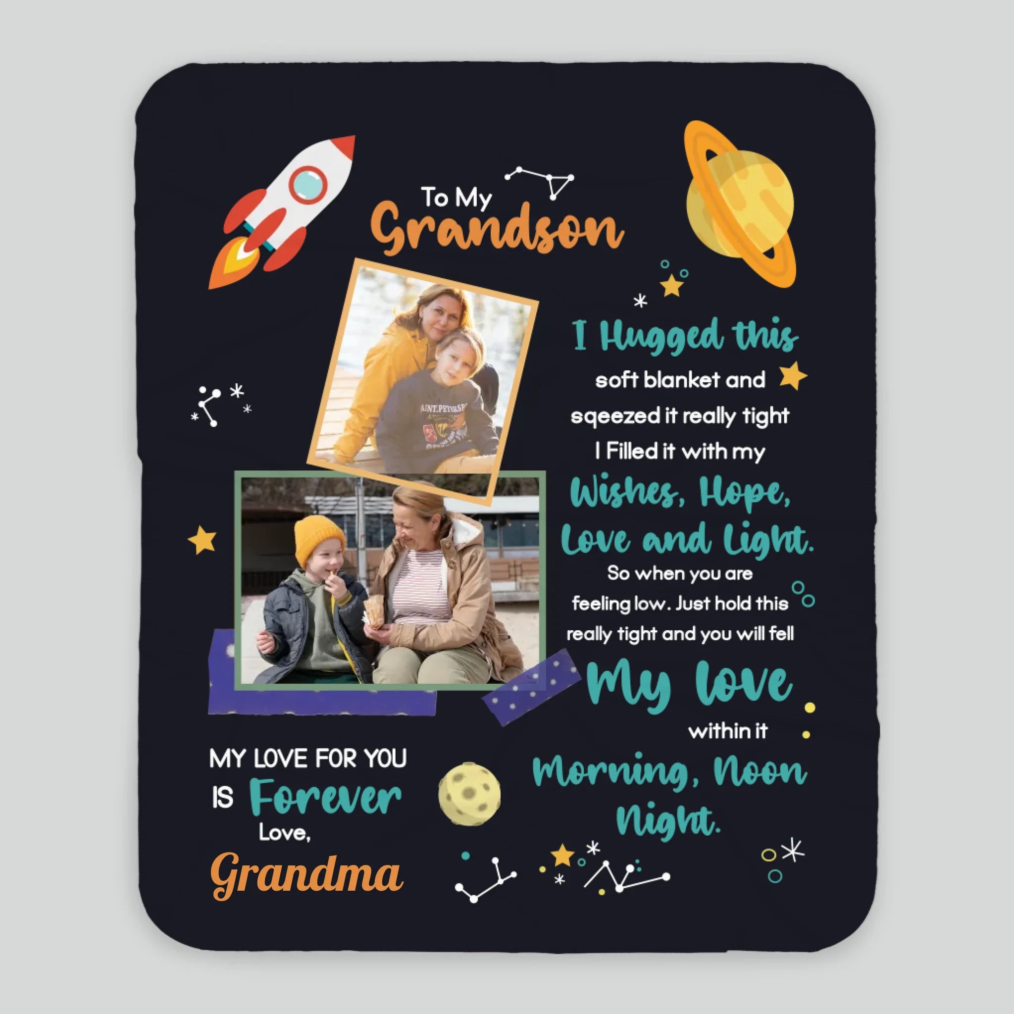 Personalized Blanket for Grandson – To My Grandson, You Are Loved Always - 89Prints