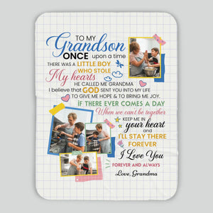 Personalized Blanket – To My Grandson with Photo & Heartfelt Message - 89Prints