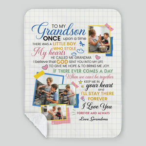 Personalized Blanket – To My Grandson with Photo & Heartfelt Message - 89Prints