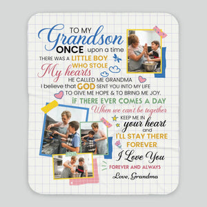 Personalized Blanket – To My Grandson with Photo & Heartfelt Message - 89Prints