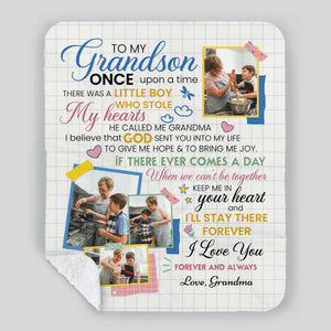 Personalized Blanket – To My Grandson with Photo & Heartfelt Message - 89Prints
