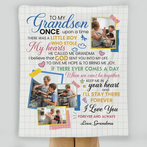 Personalized Blanket – To My Grandson with Photo & Heartfelt Message - 89Prints