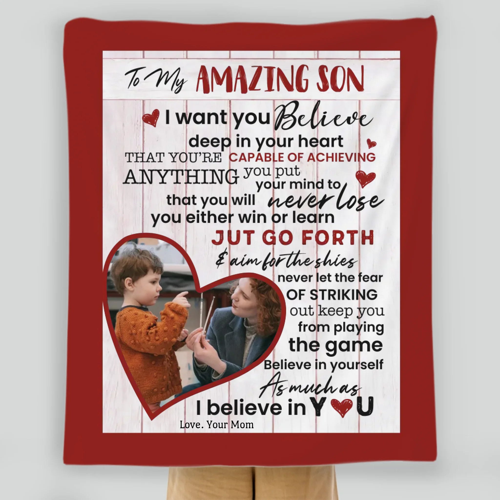 Personalized Blanket – To My Amazing Son with Photo - 89Prints