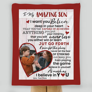Personalized Blanket – To My Amazing Son with Photo - 89Prints