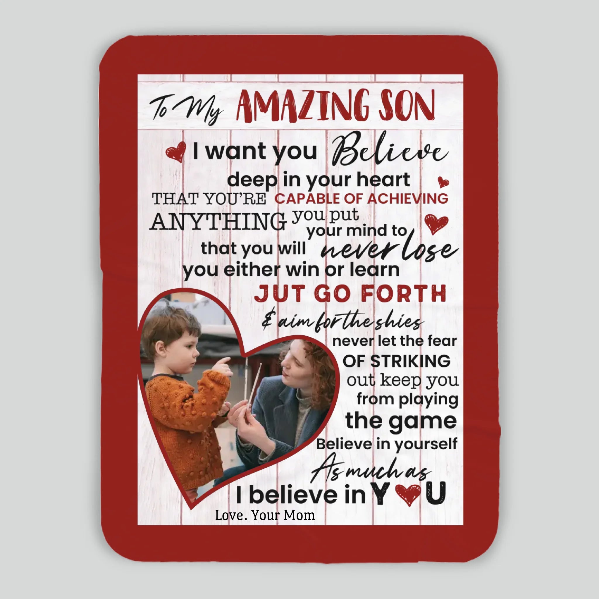 Personalized Blanket – To My Amazing Son with Photo - 89Prints