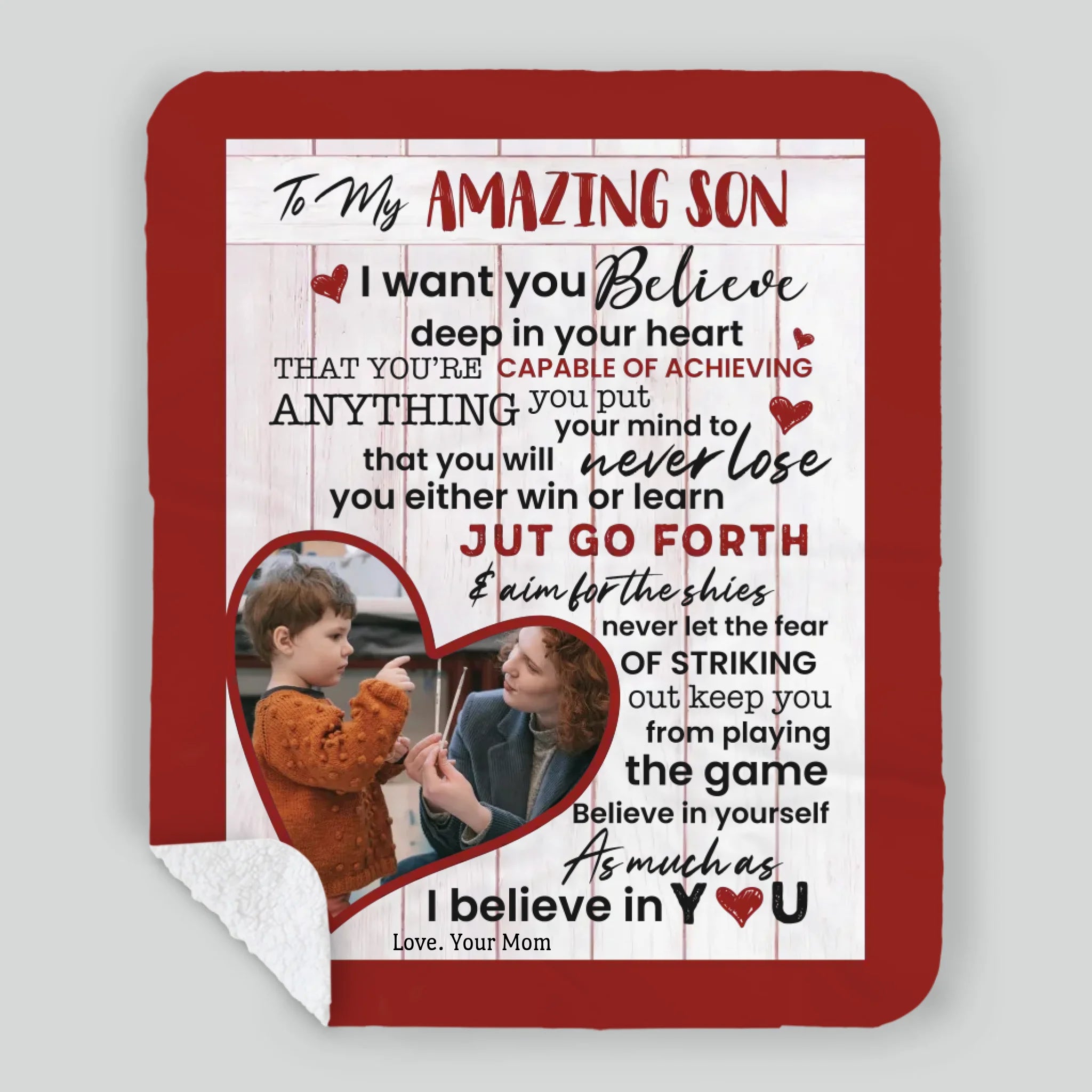 Personalized Blanket – To My Amazing Son with Photo - 89Prints