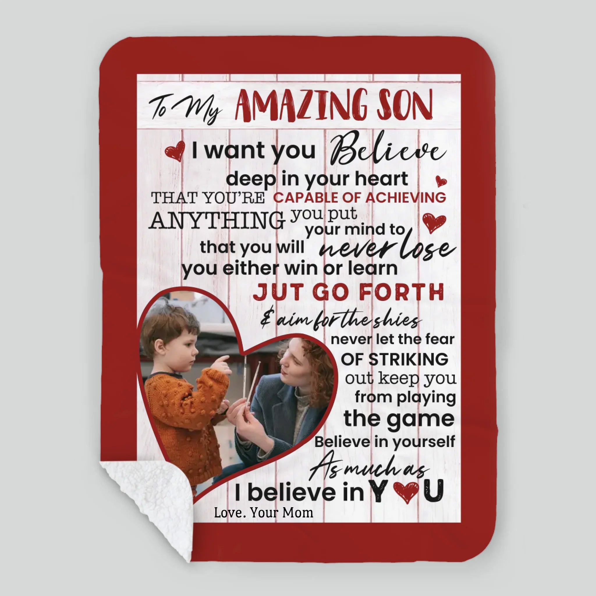 Personalized Blanket – To My Amazing Son with Photo - 89Prints