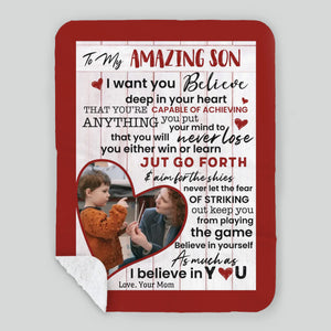 Personalized Blanket – To My Amazing Son with Photo - 89Prints