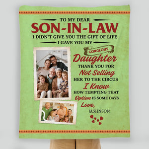 Personalized Blanket – A Funny Gift for Son-in-Law from Father-in-Law or Mother-in-Law - 89Prints