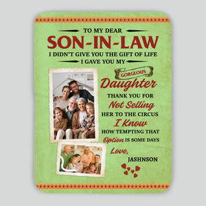 Personalized Blanket – A Funny Gift for Son-in-Law from Father-in-Law or Mother-in-Law - 89Prints