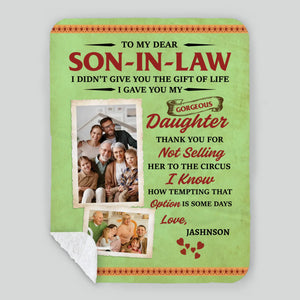 Personalized Blanket – A Funny Gift for Son-in-Law from Father-in-Law or Mother-in-Law - 89Prints