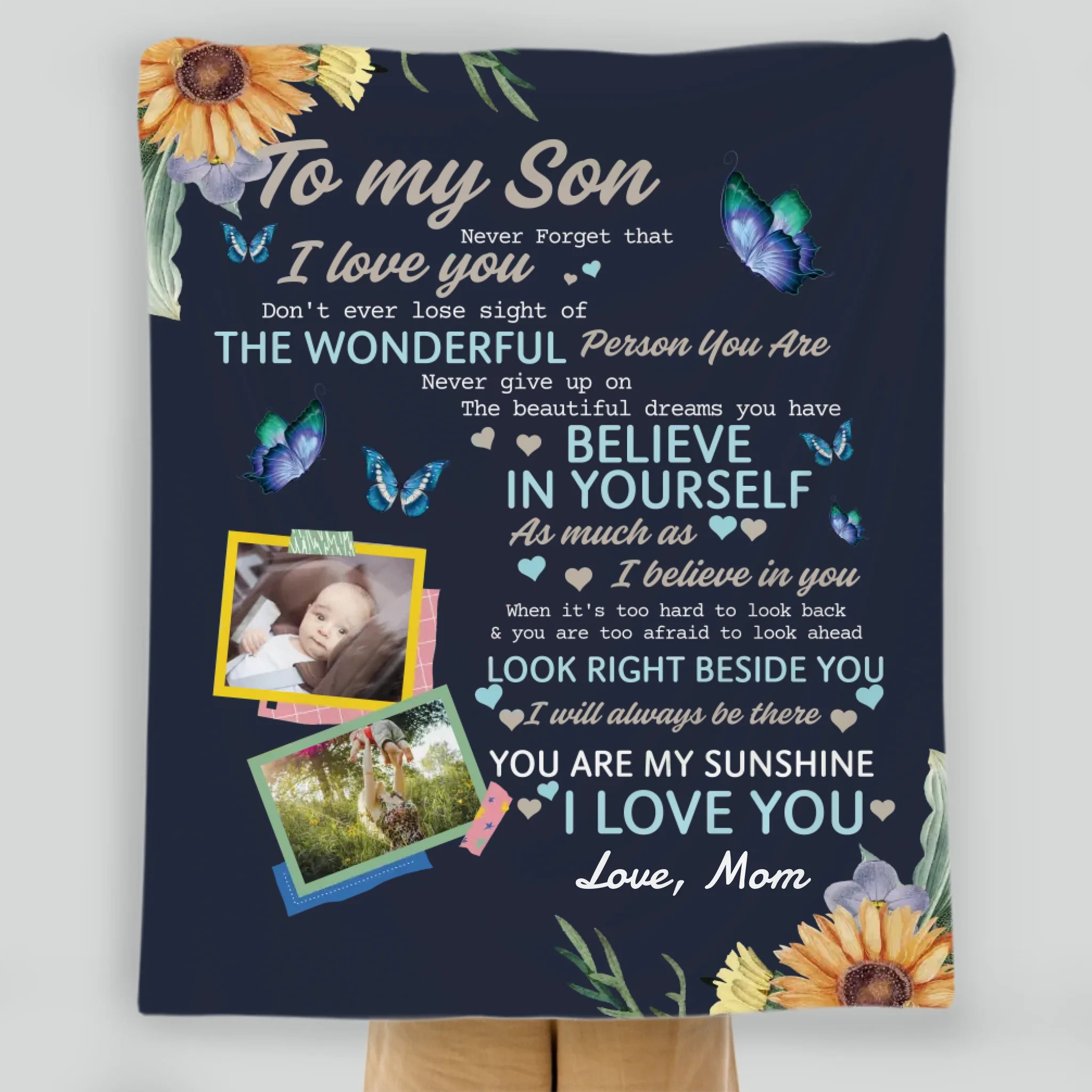 Personalized Blanket – Warm Words for a Wonderful Son - 89Prints