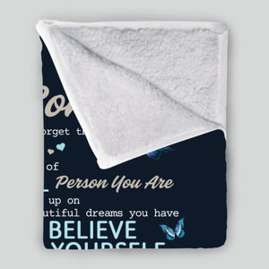 Personalized Blanket – Warm Words for a Wonderful Son - 89Prints