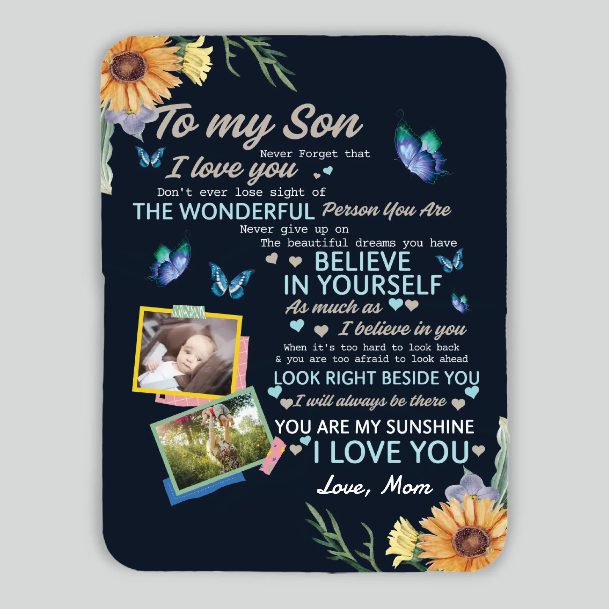 Personalized Blanket – Warm Words for a Wonderful Son - 89Prints