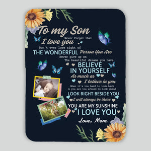 Personalized Blanket – Warm Words for a Wonderful Son - 89Prints