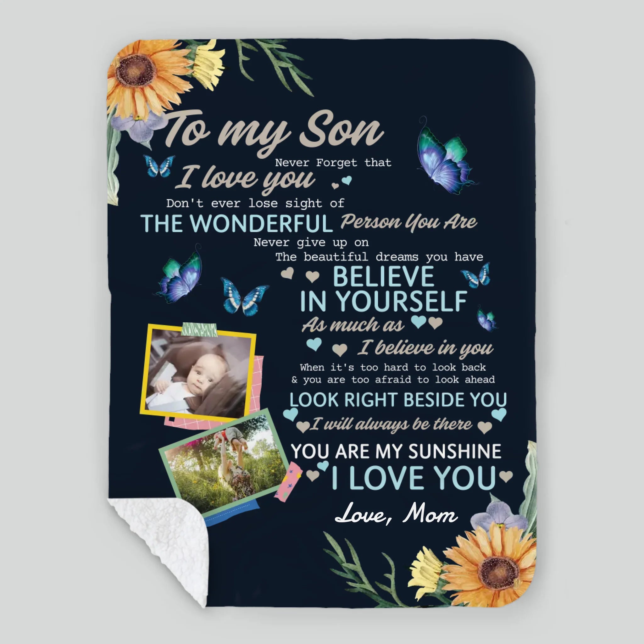 Personalized Blanket – Warm Words for a Wonderful Son - 89Prints