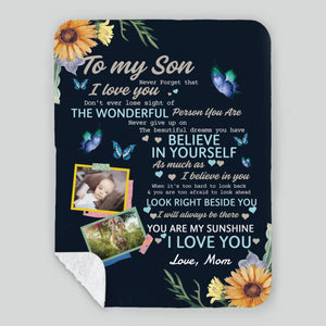 Personalized Blanket – Warm Words for a Wonderful Son - 89Prints