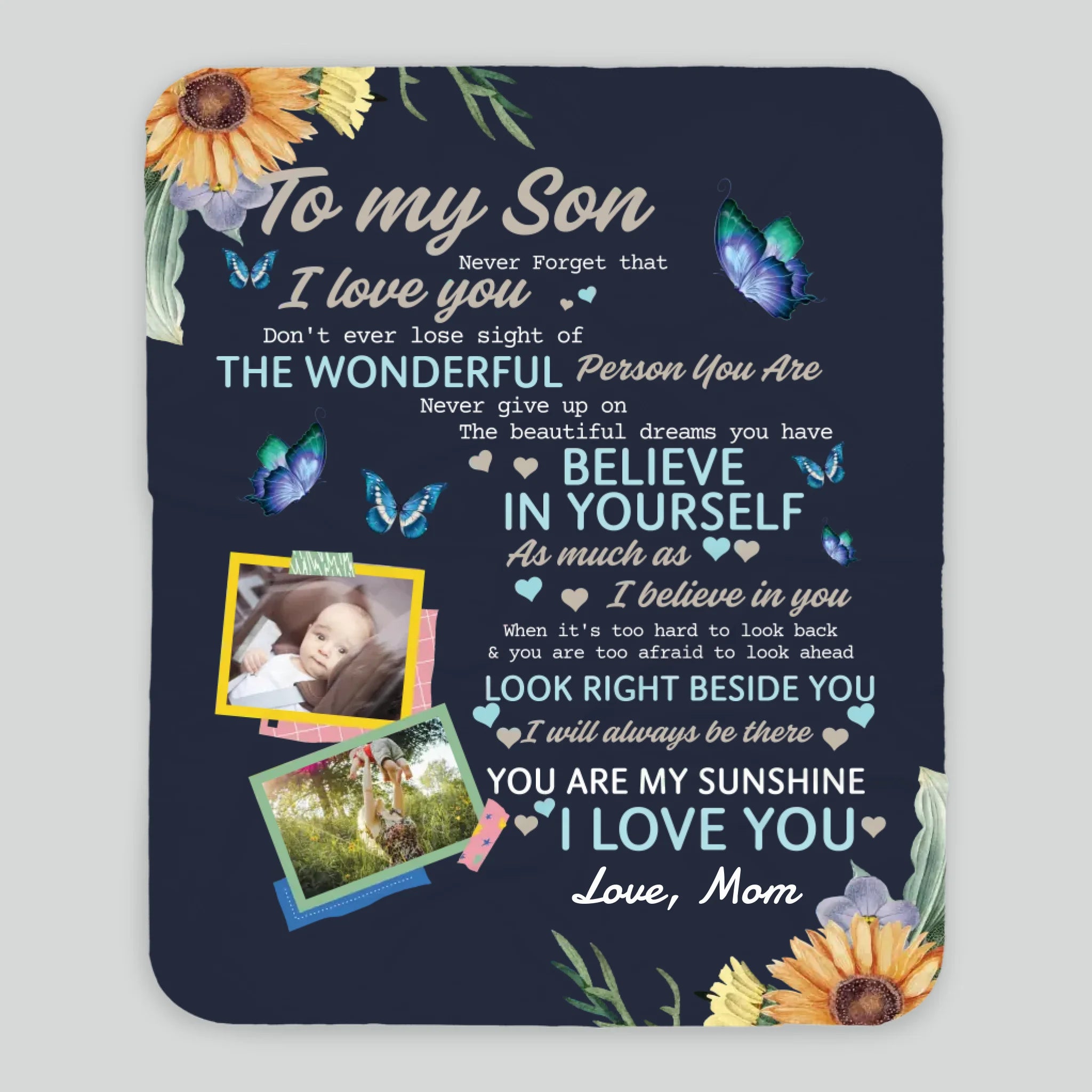 Personalized Blanket – Warm Words for a Wonderful Son - 89Prints