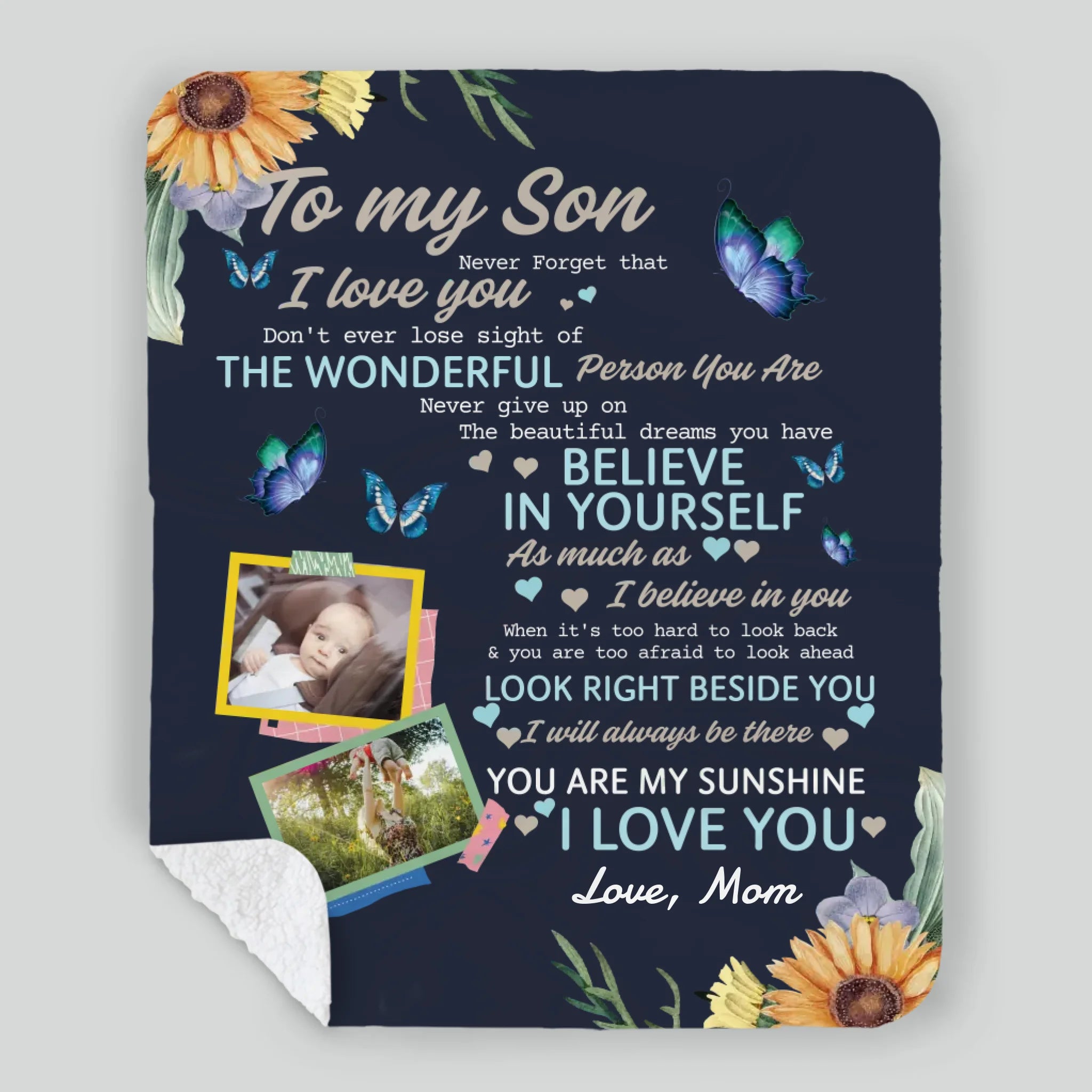 Personalized Blanket – Warm Words for a Wonderful Son - 89Prints