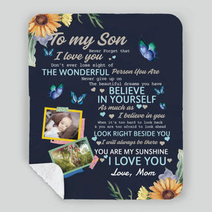 Personalized Blanket – Warm Words for a Wonderful Son - 89Prints