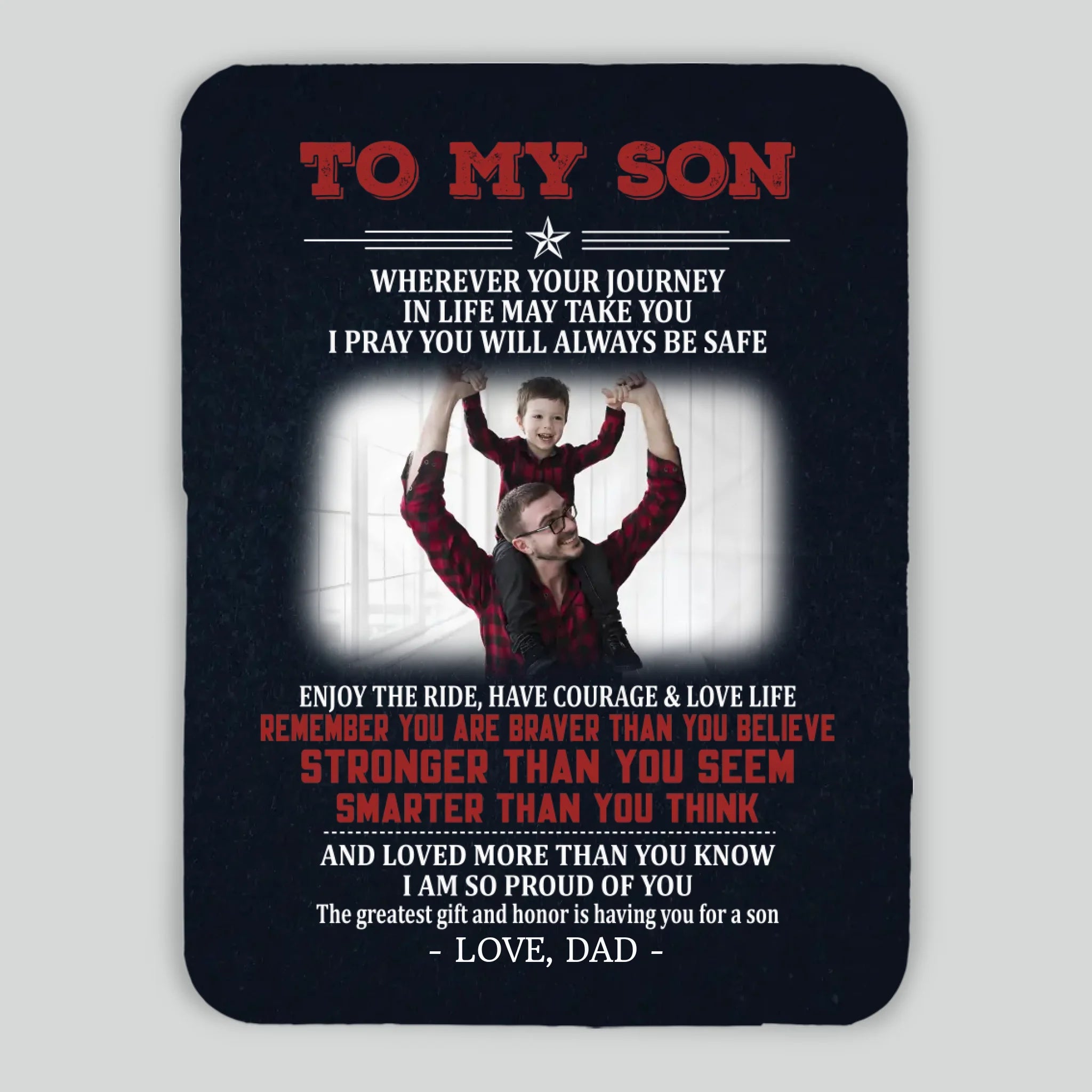 To My Son Blanket – Heartfelt Gift from Dad for Any Occasion - 89Prints