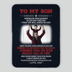 To My Son Blanket – Heartfelt Gift from Dad for Any Occasion - 89Prints