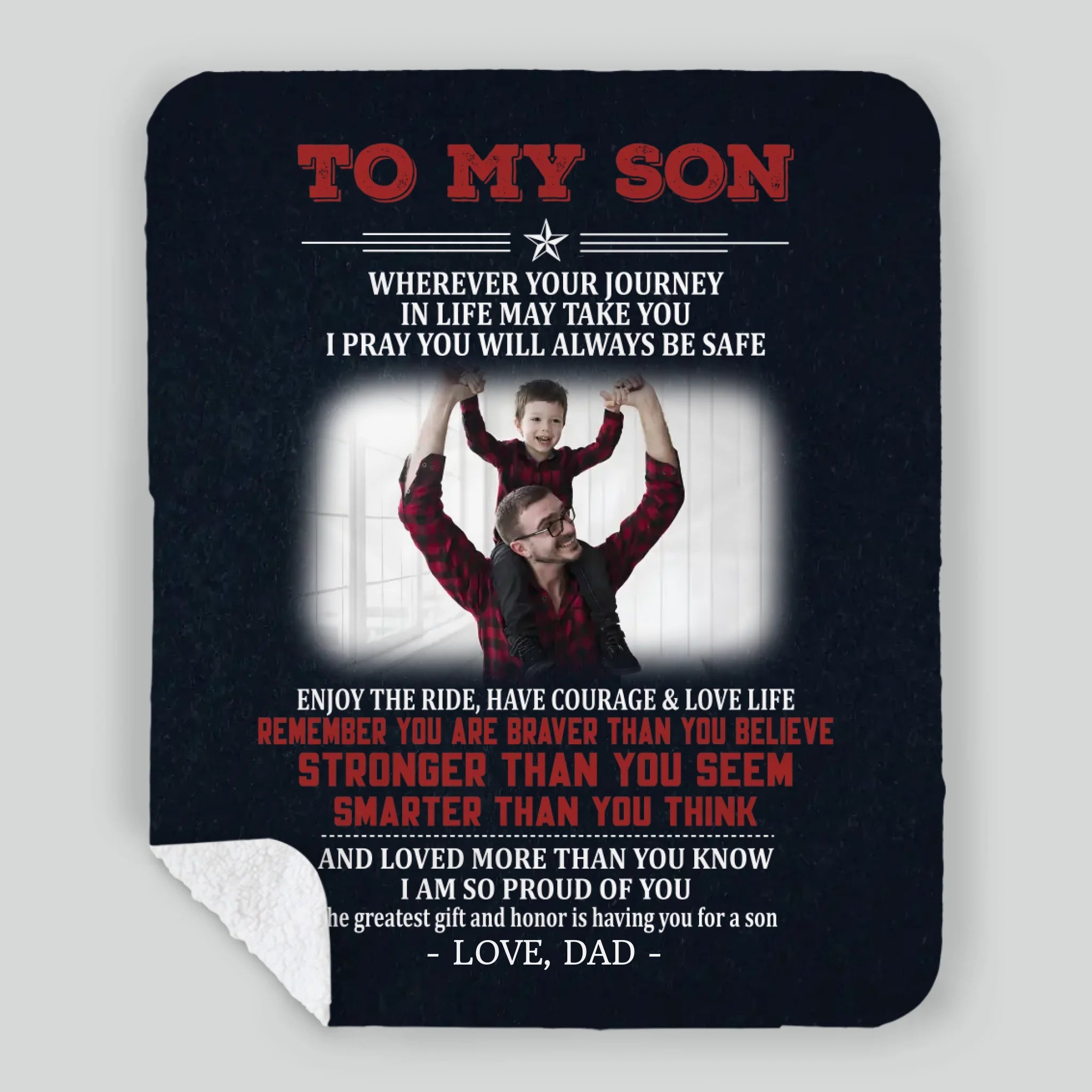 To My Son Blanket – Heartfelt Gift from Dad for Any Occasion - 89Prints