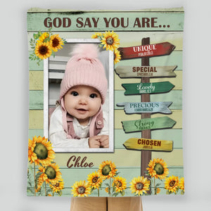 Personalized To My Son Blanket – God Says You Are Strong, Brave, Loved & Enough - 89Prints