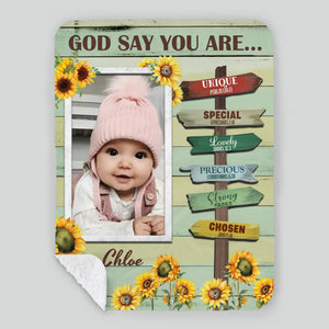 Personalized To My Son Blanket – God Says You Are Strong, Brave, Loved & Enough - 89Prints