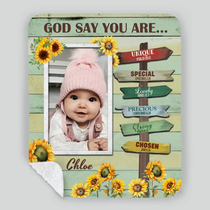 Personalized To My Son Blanket – God Says You Are Strong, Brave, Loved & Enough - 89Prints