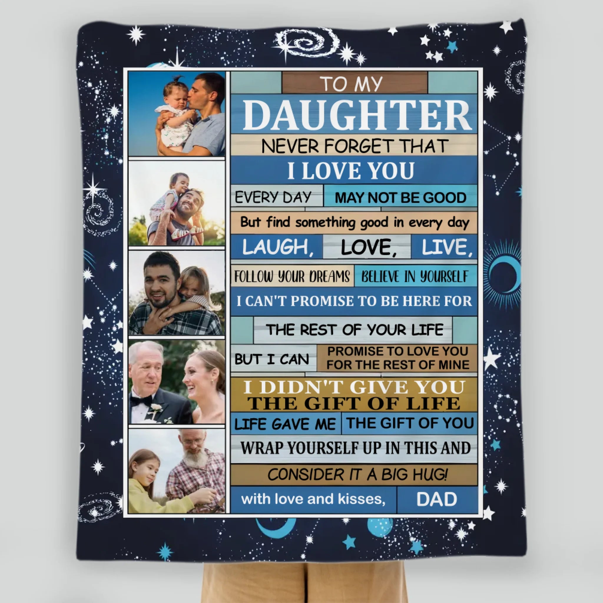 Personalized To My Daughter Blanket – Wrapped in My Love Always - 89Prints