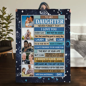 Personalized To My Daughter Blanket – Wrapped in My Love Always - 89Prints