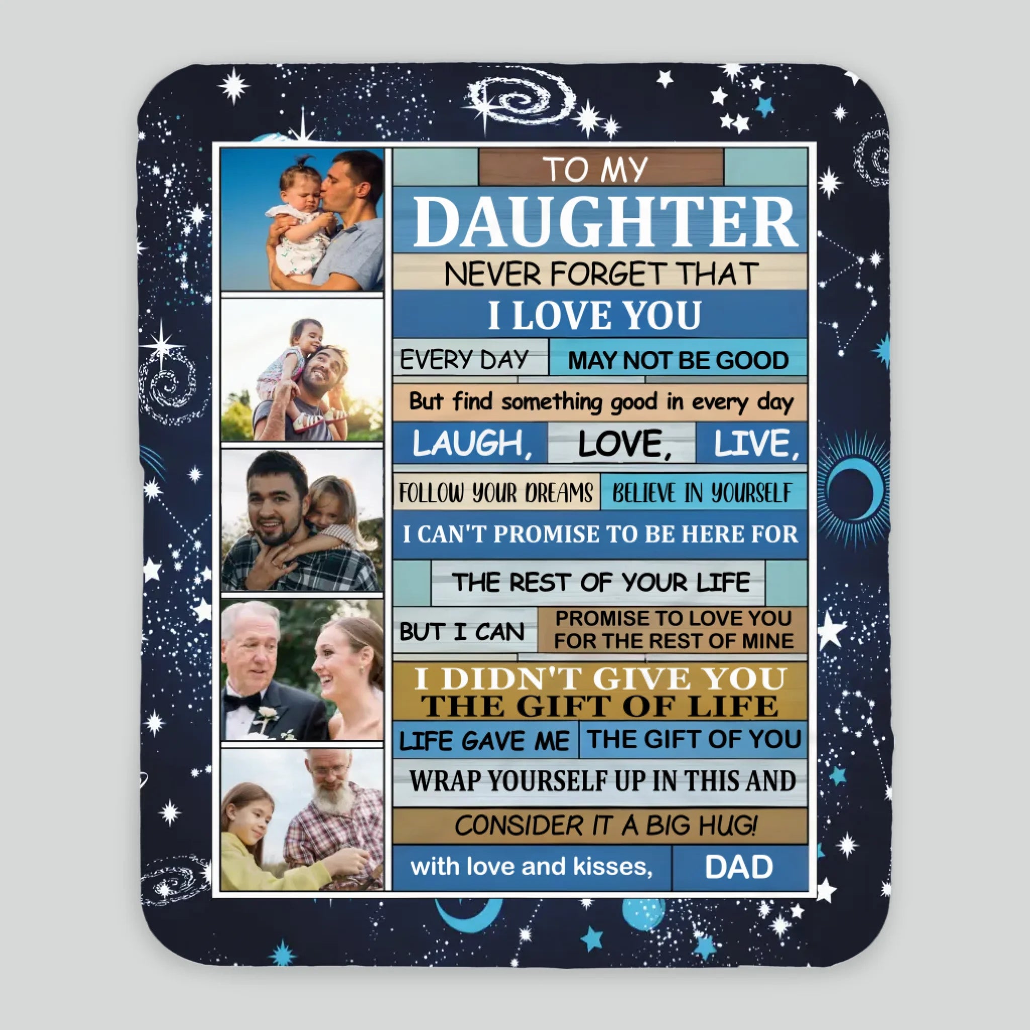 Personalized To My Daughter Blanket – Wrapped in My Love Always - 89Prints